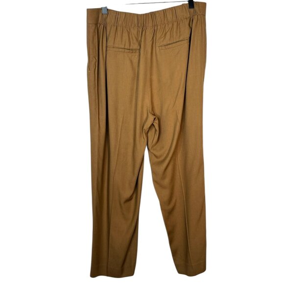 Vince Darted Pull-on Pants In Dark Hazel Tan Brown Viscose Straight Leg Large - Picture 11 of 13